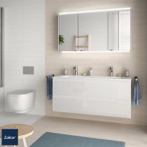 Meuble SPIRIT 120cm 2 tiroirs White cotton (vasque et poignée en option) - SALGAR Réf. 964