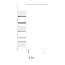 Meuble SPIRIT 70cm 3 tiroirs Macchiato (vasque et poignée en option) - SALGAR Réf. 103483