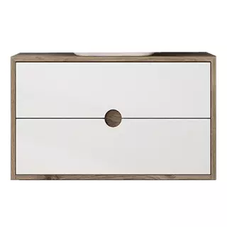Meuble suspendu Baltic 80cm 2 tiroirs Ch�ne moyen / Blanc craie - O\'DESIGN R�f. CAISBALTIC800B