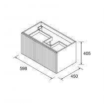 Meuble suspendu BIBA 60cm 1 tiroir + 1 tiroir intérieur Anthracite mat (vasque et poignée en option)  - SALGAR Réf. 103053