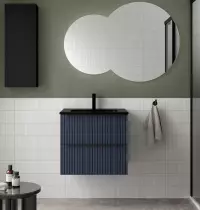 Meuble suspendu BIBA 60cm 2 tiroirs Night blue (vasque et poignée en option) - SALGAR Réf. 113825