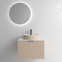 Meuble suspendu BIBA 70cm 1 tiroir Macchiato (vasque et poignée en option) - SALGAR Réf. 102945