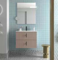 Meuble suspendu BIBA 70cm 2 tiroirs Macchiato (vasque et poignée en option) - SALGAR Réf. 113834