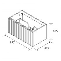 Meuble suspendu BIBA 80cm 1 tiroir Anthracite mat (vasque et poignée en option) - SALGAR Réf. 102986