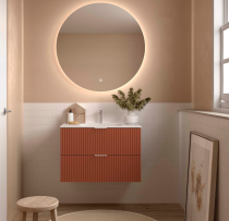Meuble suspendu BIBA 90cm 2 tiroirs Terracota (vasque et poignée en option)  - SALGAR Réf. 113861