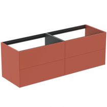 Meuble suspendu Conca 160cm 4 tiroirs Orange Sunset mat - Ideal Standard Réf. T3990Y3