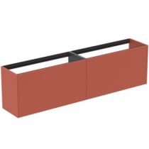 Meuble suspendu Conca 200cm 2 tiroirs Orange Sunset mat - Ideal Standard Réf. T3999Y3