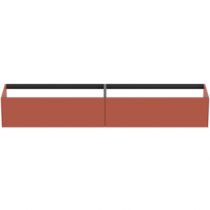 Meuble suspendu Conca 240cm 2 tiroirs Orange Sunset mat - Ideal Standard Réf. T4333Y3