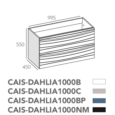 Meuble suspendu Dahlia 100cm 2 tiroirs Noir mat - O\'DESIGN R�f. CAIS-DAHLIA1000NM