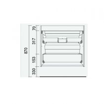 Meuble suspendu FUSSION LINE 50cm 2 tiroirs Chêne africain (vasque en option) - SALGAR Réf. 96681