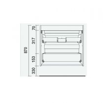 Meuble suspendu FUSSION LINE 70x35cm 2 tiroirs Blanc brillant (vasque en option) - SALGAR Réf. 96715