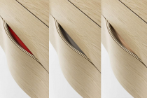 Meuble suspendu Illusion 140cm 2 tiroirs Placage au choix + plan bois ou solid Decor + vasque à droite - DECOTEC Réf. 1816122