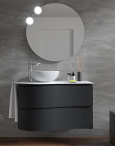 Meuble suspendu MAM 90cm 2 tiroirs droite Black velvet - SALGAR Réf. 113798
