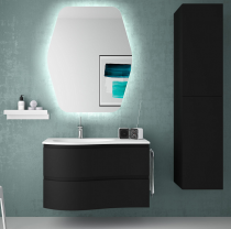 Meuble suspendu MAM 90cm 2 tiroirs droite Black velvet - SALGAR Réf. 113798