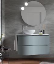 Meuble suspendu MAM 90cm 2 tiroirs droite Blue Fog - SALGAR Réf. 113801
