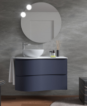 Meuble suspendu MAM 90cm 2 tiroirs droite Blue Night - SALGAR Réf. 113802