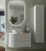 Meuble suspendu MAM 90cm 2 tiroirs droite White cotton - SALGAR Réf. 113797