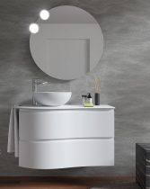 Meuble suspendu MAM 90cm 2 tiroirs droite White cotton - SALGAR Réf. 113797