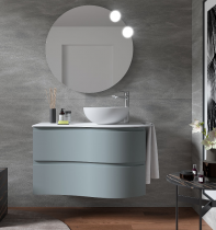 Meuble suspendu MAM 90cm 2 tiroirs gauche Blue Fog - SALGAR Réf. 113808