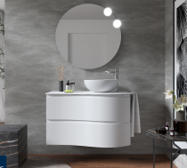 Meuble suspendu MAM 90cm 2 tiroirs gauche White Cotton - SALGAR Réf. 113804