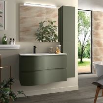 Meuble suspendu MAM 90cm 2 tiroirs Green forest version droite (vasque en option) - SALGAR Réf. 113803