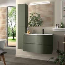 Meuble suspendu MAM 90cm 2 tiroirs Green forest version gauche (vasque en option) - SALGAR Réf. 113810