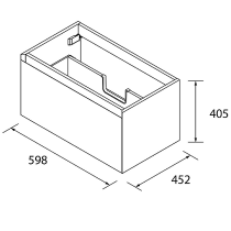Meuble suspendu Mara 60cm 1 tiroir Noyer américain - SALGAR Réf. 113994