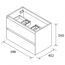 Meuble suspendu Mara 60cm 2 tiroirs Noyer américain - SALGAR Réf. 114003
