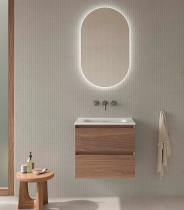 Meuble suspendu Mara 60cm 2 tiroirs Noyer américain - SALGAR Réf. 114003