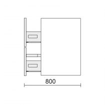 Meuble suspendu MONTERREY 120cm 2 tiroirs Chêne africain (sans vasque)  - SALGAR Réf. 91049