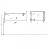 Meuble suspendu Strat&egrave;ge 90cm 1 tiroir Ch&ecirc;ne massif (plan-vasque en option) - O\'DESIGN R&eacute;f. CAISSTRAT900