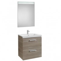 Meuble Unik Prisma 60cm 2 tiroirs Frêne + lavabo + miroir led - ROCA Réf. A855935321