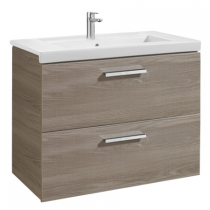 Meuble Unik Prisma 80cm 2 tiroirs Frêne + lavabo à droite - ROCA Réf. A855952321