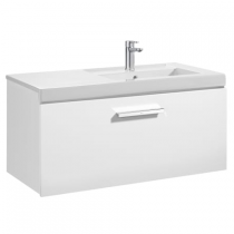 Meuble Unik Prisma 90cm 1 tiroir Blanc brillant + lavabo à droite - ROCA Réf. A855947806