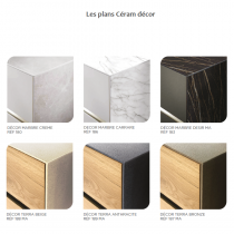 Meuble vasque centrée Karma L100 - 2 tiroirs - finition full Céram décor - DECOTEC Réf. 1827016