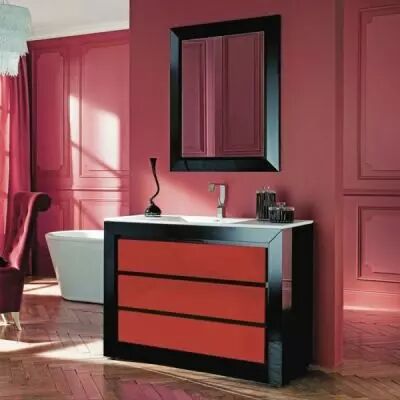 Meuble Vend�me 120cm 3 tiroirs + plan vasque Blanc - DECOTEC R�f. 1254801