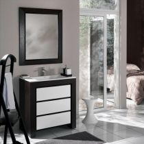 Meuble Vendôme 80cm 3 tiroirs Laque au choix + plan vasque Blanc - DECOTEC Réf. 1254811