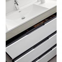 Meuble Vendôme 80cm 3 tiroirs Laque au choix + plan vasque Blanc - DECOTEC Réf. 1254811