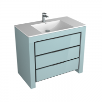 Meuble Vendôme 80cm 3 tiroirs Laque au choix + plan vasque Blanc - DECOTEC Réf. 1254811