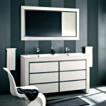Meuble Vendôme 80cm 3 tiroirs Laque au choix + plan vasque Blanc - DECOTEC Réf. 1254811