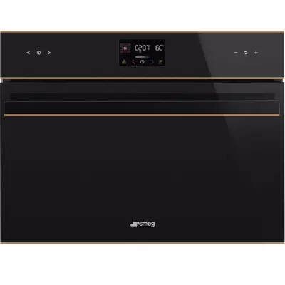 Micro-ondes combin� Dolce Stil Novo verre noir Eclipse / finition cuivre - SMEG R�f. SO4602M1NR
