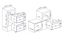 Micro-ondes combiné Linéa 50l 1000W Noir - SMEG Réf. SF4102MCN