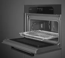 Micro-ondes combin&eacute; MUSA 45cm Vapor Clean Noir - COMBIN&Eacute; MICRO-ONDESNoir Brillant- SMEG Elite R&eacute;f. SO4202M1B