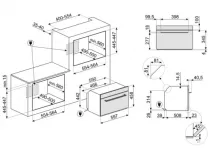Micro-ondes combin&eacute; MUSA 45cm Vapor Clean Noir - COMBIN&Eacute; MICRO-ONDESNoir Brillant- SMEG Elite R&eacute;f. SO4202M1B