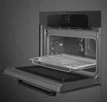 Micro-ondes combin&eacute; MUSA 45cm Vapor Clean Noir - SMEG Elite R&eacute;f. SO4204M2PB