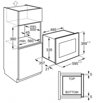 Micro-ondes encastrable Série 600 Gril 25l Noir - Electrolux  Réf. LMS4253TMH