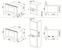 Micro-ondes gril encastrable Cortina 22l 850W Anthracite - SMEG Elite Réf. MP722AO