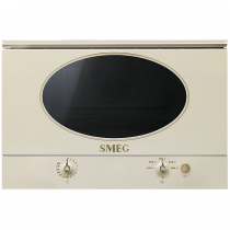 Micro-ondes gril encastrable Cortina 22l 850W Crème - SMEG Elite Réf. MP822NPO