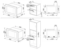 Micro-ondes gril encastrable Lin&eacute;a Blanc - SMEG Elite R&eacute;f. FMI120B2
