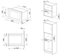 Micro-ondes gril encastrable MUSA Noir - SMEG Elite R&eacute;f. FMI225BI